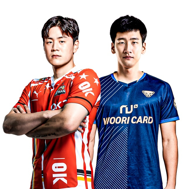 송희채(왼쪽)와 송명근. /사진=OK금융그룹 배구단