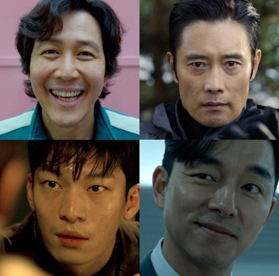 이정재(왼쪽부터 시계 방향으로), 이병헌, 공유, 위하준 /사진=넷플릭스