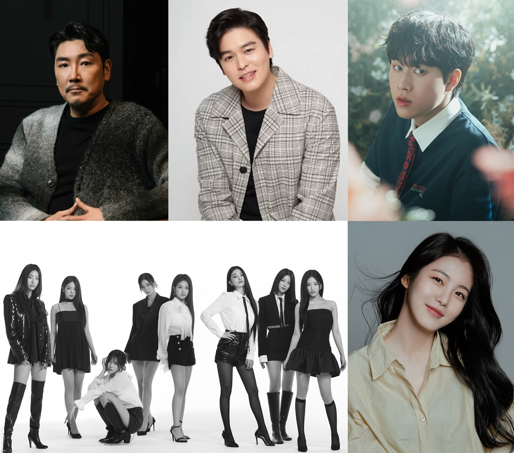 조진웅(왼쪽위부터 시계방향), 이장우, 이무진, 신예은, 프로미스나인 /사진='2023 MTN 방송광고 페스티벌'