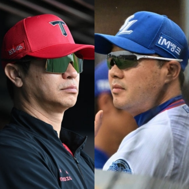 김종국 KIA 감독(왼쪽)과 박진만 삼성 감독. /사진=OSEN