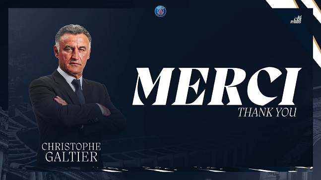 PSG가 크리스토프 갈티에 감독과 결별 소식을 알렸다. /사진=PSG 홈페이지 갈무리