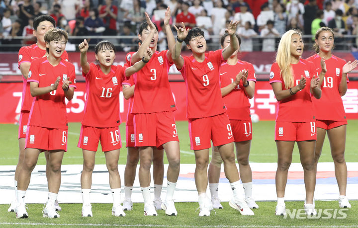 한국 여자 축구대표팀. /사진=뉴시스