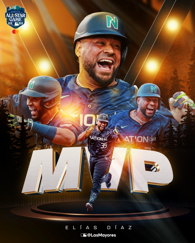 콜로라도의 엘리아스 디아즈가 2023 메이저리그 올스타전 MVP를 수상했다. /사진=MLB 스페인판 공식 SNS