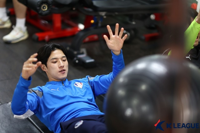 정승원 훈련 모습. /사진=한국프로축구연맹 제공