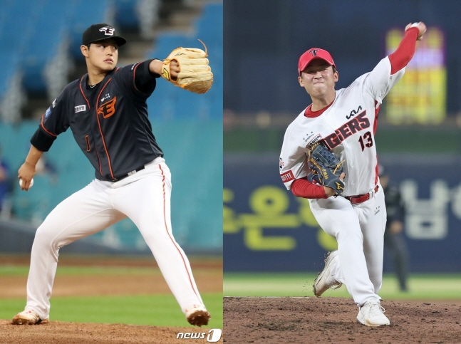 한화 문동주(왼쪽)과 KIA 윤영철. /사진=뉴스1, KIA 타이거즈