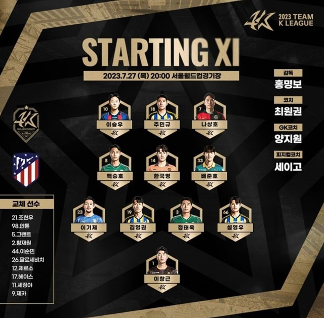팀K리그 베스트11. /사진=한국프로축구연맹 SNS