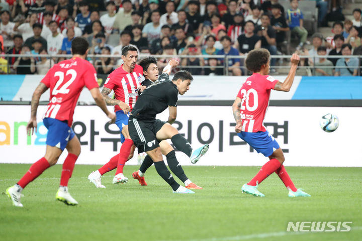 27일 서울월드컵경기장에서 열린 아틀레티코 마드리드와 팀 K리그의 경기 모습. /사진=뉴시스