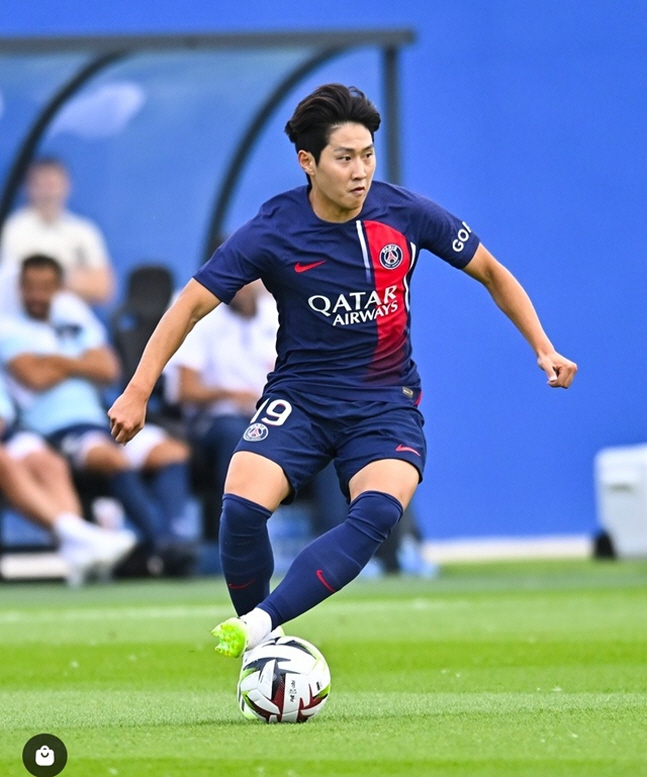 PSG에서 프리시즌 투어에 동행하고 있는 이강인. /사진=PSG 공식 SNS