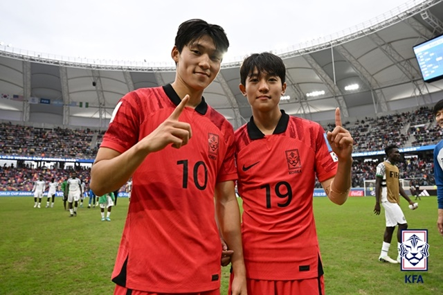 황선홍호에 처음 소집된 배준호(왼쪽), 배서준. /사진=대한축구협회 제공