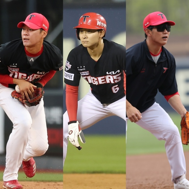 왼쪽부터 김규성, 홍종표, 최정용. /사진=KIA 타이거즈