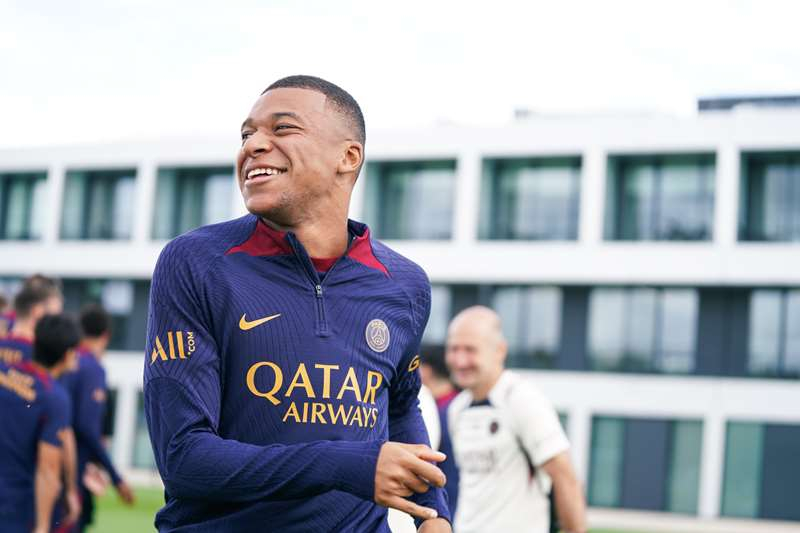 PSG 훈련에 복귀한 킬리안 음바페. /사진=PSG 공식 홈페이지