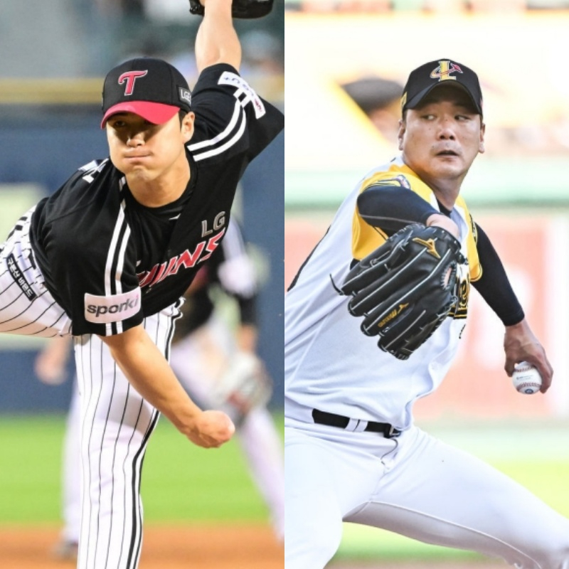 LG 백승현(왼쪽)과 SSG 김광현./사진=OSEN