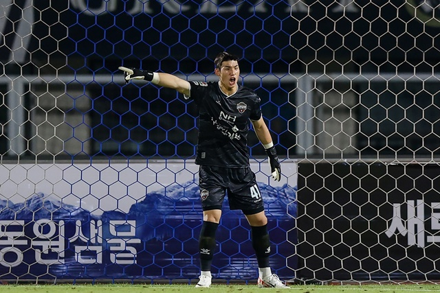 김천상무에서의 김준홍. /사진=한국프로축구연맹 제공