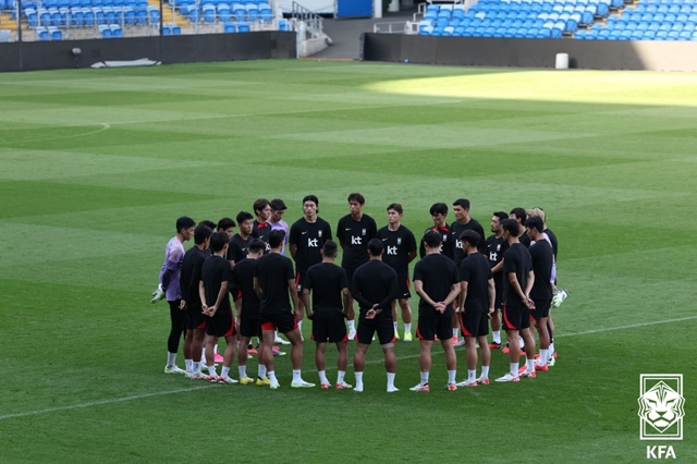 대표팀 미팅 장면. /사진=대한축구협회 제공