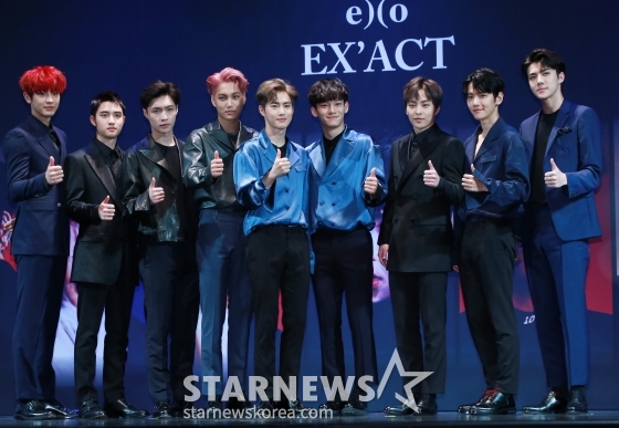그룹 엑소 찬열, 디오, 레이, 카이, 수호, 첸, 시우민, 백현, 세훈 /사진=김창현 기자