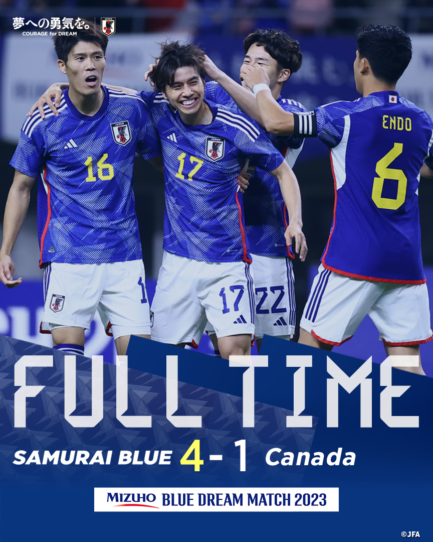일본 축구 대표팀의 4-1 승리를 알린 일본 축구협회. /사진=일본축구협회 공식 SNS