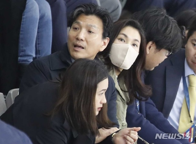 2023 KB금융 국제빙상경기연맹(ISU) 세계 쇼트트랙 선수권대회에 김재열 국제빙상연맹 회장(왼쪽)과 배우자인 이서현 삼성복지재단 이사장이 참석해 있다. /사진=뉴시스 제공