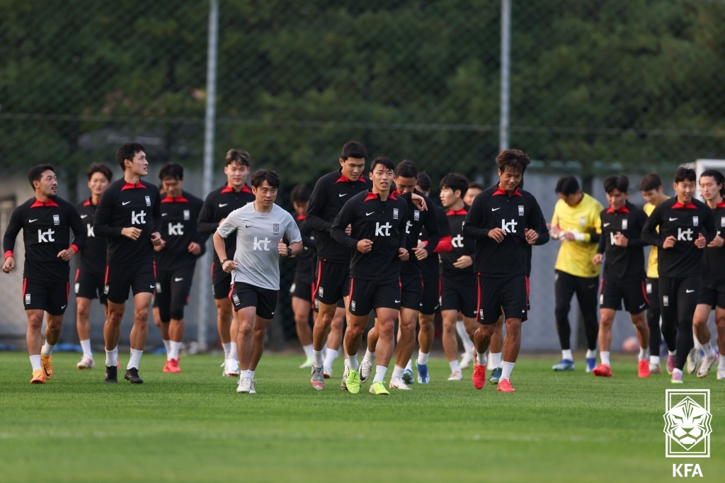 훈련하는 클린스만호. /사진=대한축구협회 제공