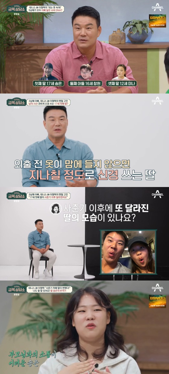 이형택, 이형택 큰딸 송은 /사진=채널A 오은영의 금쪽 상담소