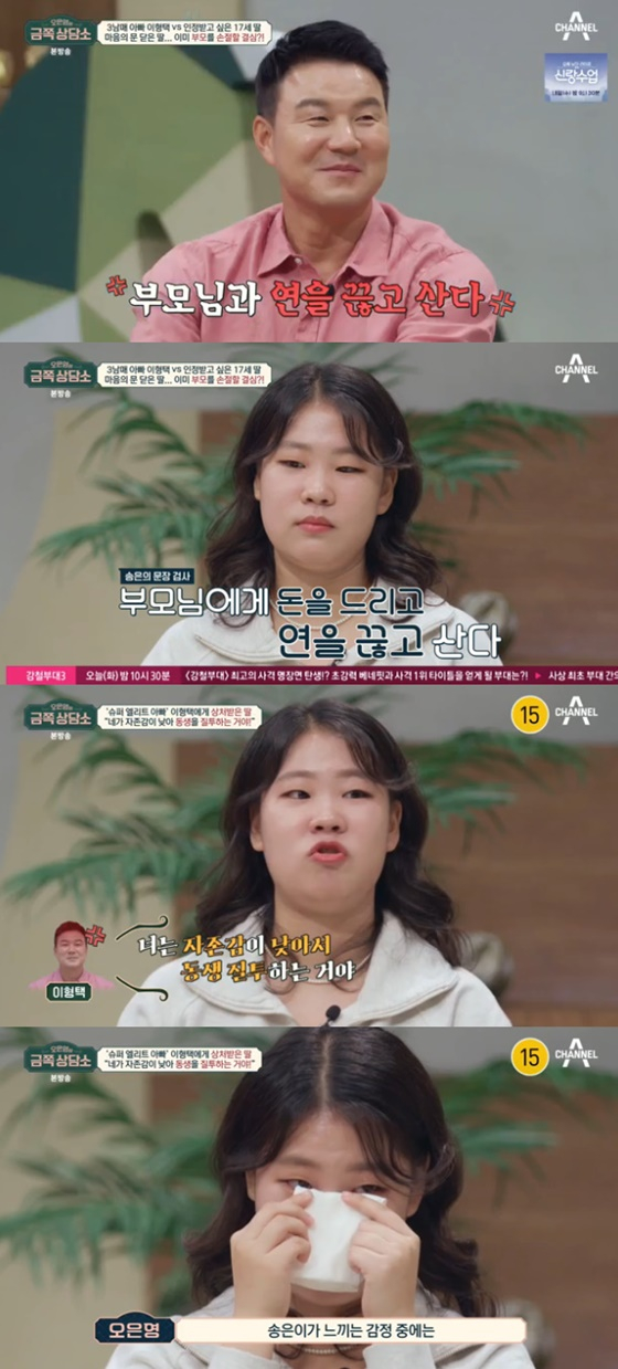 이형택, 이형택 큰딸 송은 /사진=채널A 오은영의 금쪽 상담소