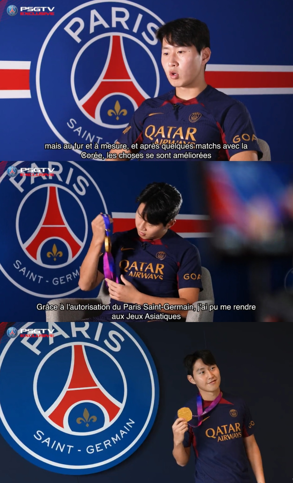 인터뷰하는 이강인. /사진=PSG 공식 SNS 영상 갈무리