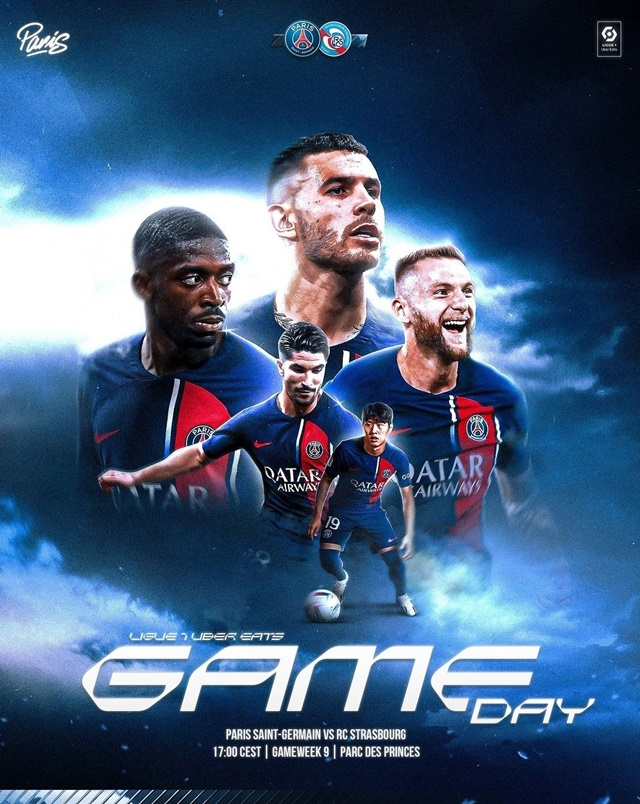 PSG-스트라스부르 경기 포스터. /사진=PSG SNS