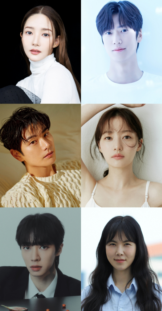 tvN 새 월화드라마 '내 남편과 결혼해줘'의 박민영, 나인우, 이이경, 송하윤, 이기광, 공민정./사진제공=후크엔터테인먼트, 큐브엔터테인먼트, 상영이엔티, 킹콩 by 스타쉽, 어라운드어스, HB엔터테인먼트