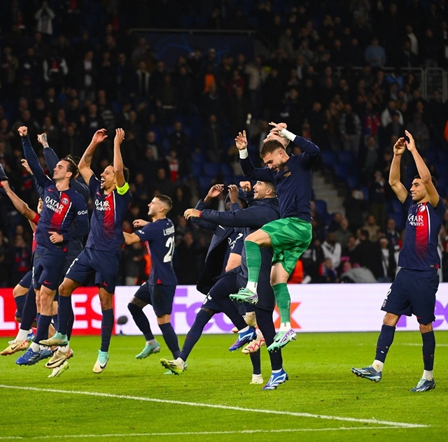 기뻐하는 PSG 선수들. /사진=PSG SNS