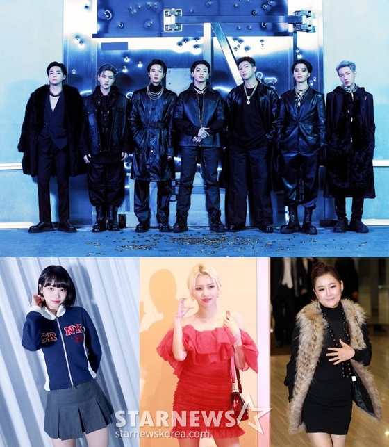 방탄소년단(시계방향으로), 박선주, 전소연, 김채원/사진=빅히트, 스타뉴스
