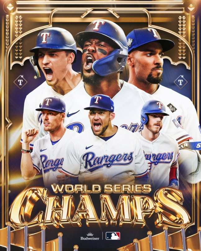 텍사스의 창단 첫 월드시리즈 우승을 알리는 그래픽./사진=MLB.com 공식 SNS