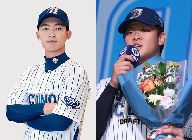 NC 신영우(왼쪽)-김휘건. /사진=NC 다이노스, 뉴시스