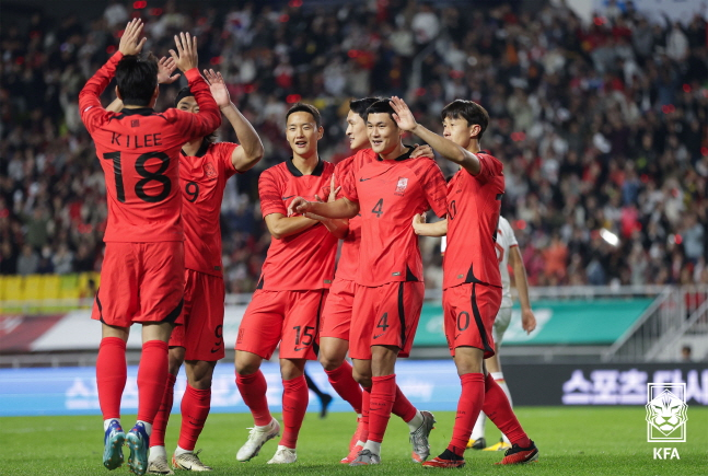 A대표팀 선수들. /사진=대한축구협회