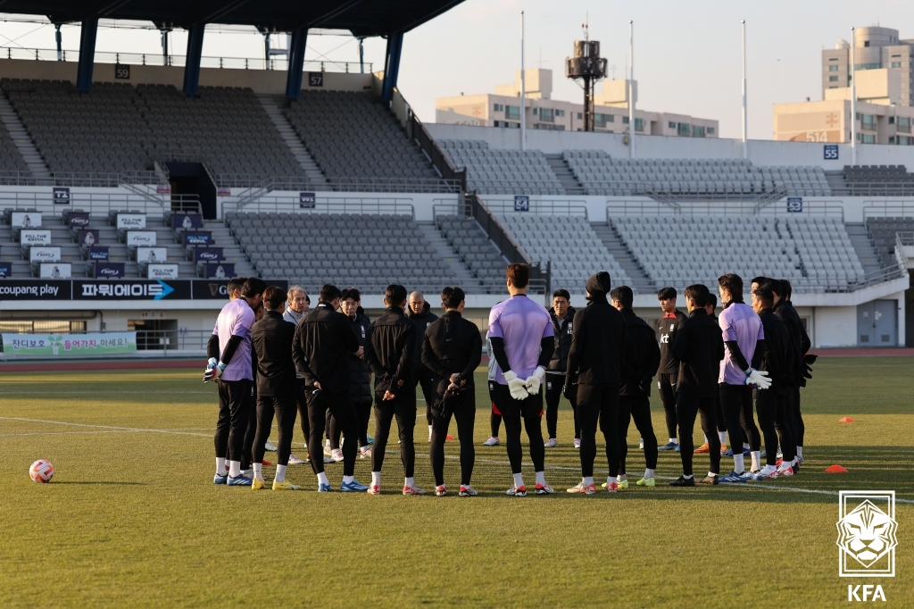 한국 축구대표팀 훈련 모습. /사진=대한축구협회
