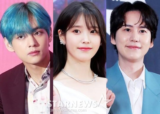 (왼쪽부터) 방탄소년단 뷔, 아이유, 슈퍼주니어 규현 /사진=스타뉴스