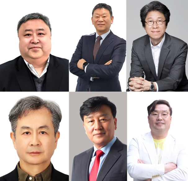(첫번째열 왼쪽부터) 이현석 부사장, 안창용 부사장, 오승필 부사장, 임현규 부사장,(두번째열 왼쪽) 이용복 부사장, 정우진 전무