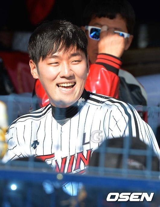 LG 시절 양석환의 모습.
