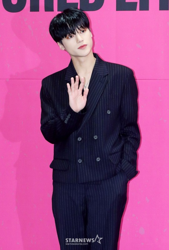그룹 에이티즈(ATEEZ) 우영이 1일 오전 서울 강남구 신사동 안다즈 서울 강남에서 진행된 정규 2집 '더 월드 에피소드 파이널 : 윌(THE WORLD EP FIN : WILL)' 발매 기념 기자간담회에 참석해 포즈를 취하고 있다. 2023.12.01 /사진=김창현