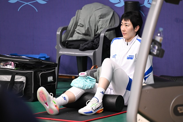 부상을 당한 박혜진. /사진=WKBL 제공
