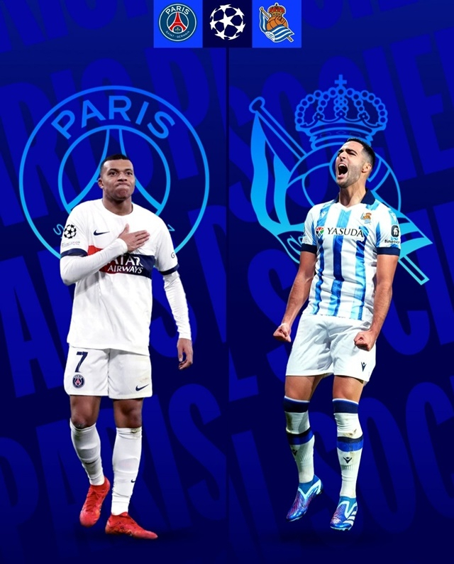 파리 생제르맹과 레알 소시에다드가 2023~2024 UCL 16강에서 맞붙는다. /사진=유럽챔피언스리그 SNS