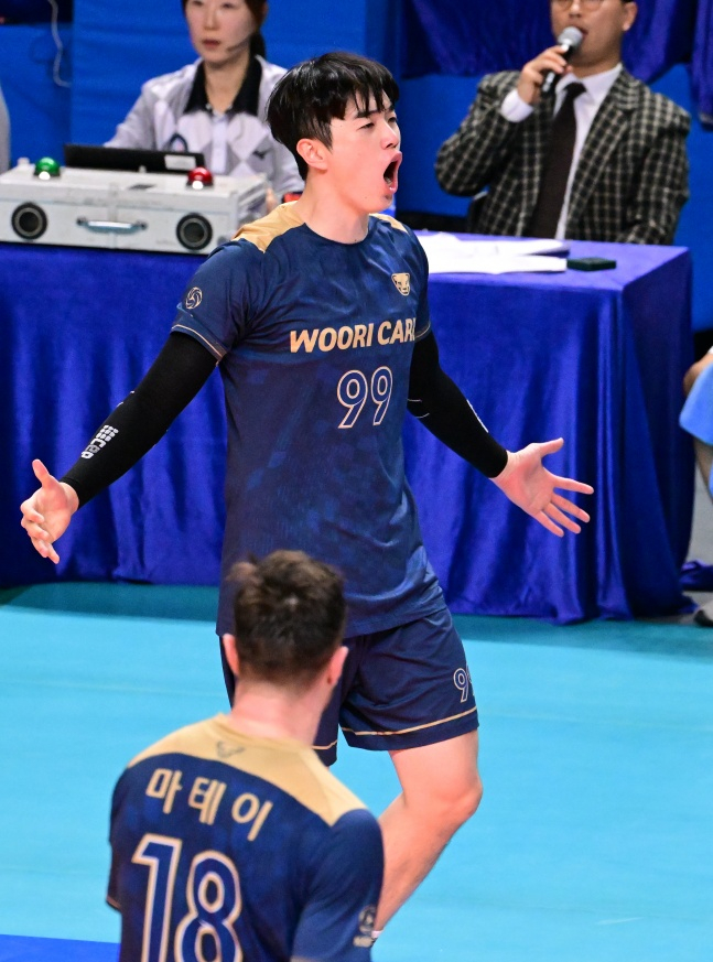 우리카드 김지한. /사진=한국배구연맹