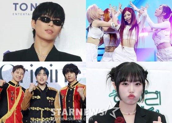 (왼쪽 위부터 시계 방향으로) 악뮤 이찬혁, 있지, 최예나, B1A4 /사진=스타뉴스. WM엔터테인먼트