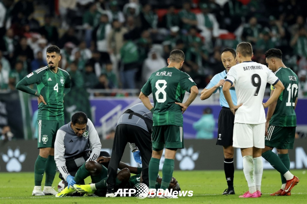 사우디아라비아와 키르기스스탄의 22일(한국시간) 2023 아시아축구연맹(AFC) 아시안컵 조별리그 F조 2차전 경기 모습. /AFPBBNews=뉴스1