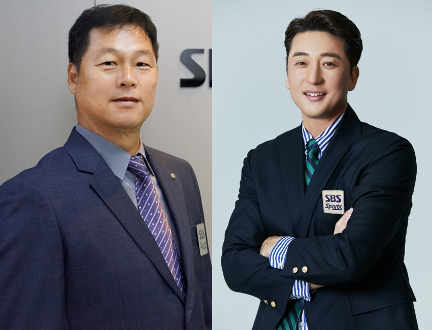 구대성(왼쪽)과 이택근. /사진=SBS스포츠 제공