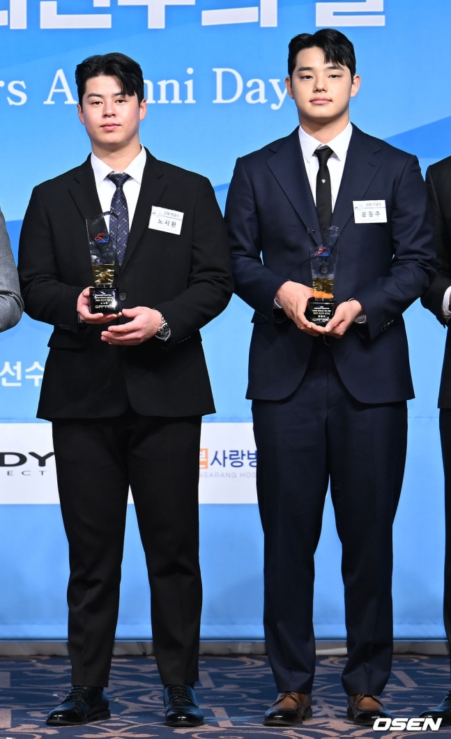 한화 노시환(왼쪽)과 문동주.
