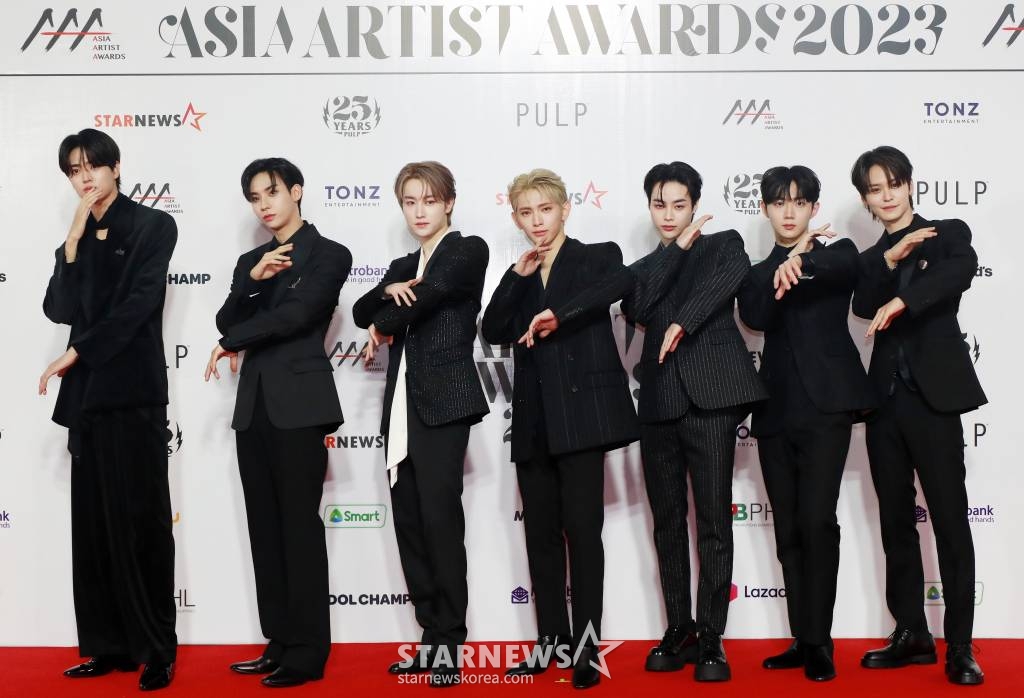 그룹 템페스트가 14일 필리핀 아레나에서 열린 '2023 아시아 아티스트 어워즈 인 필리핀'(2023 Asia Artist Awards IN THE PHILIPPINES, 이하 '2023 AAA') 레드카펫 행사에 참석해 포즈를 취하고 있다. '2023 AAA'는 스타뉴스가 주최하고 Asia Artist Awards 조직위원회, TONZ 엔터테인먼트, PULP Live World가 공동 주관한다. 그룹 아이브(IVE) 장원영, 가수 강다니엘, 그룹 제로베이스원 성한빈이 MC를 맡았다. 2023.12.14 /사진=이동훈