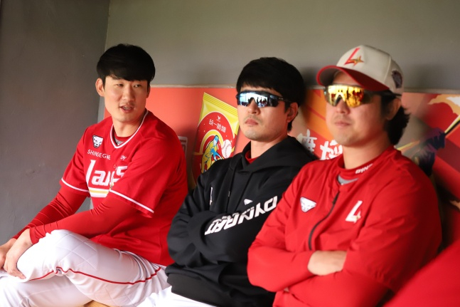왼쪽부터 오태곤, 김성현, 최정. /사진=SSG 랜더스