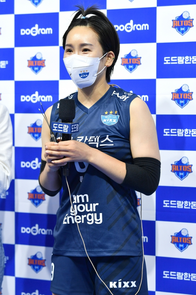 광주 페퍼저축은행에서 계약 해지된 오지영. /사진=KOVO