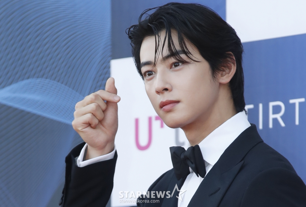 (인천=뉴스1) 권현진 기자 = 배우 차은우가 19일 오후 인천 중구 파라다이스시티 크로마에서 진행된 ‘제2회 청룡시리즈어워즈’에서 포즈를 취하고 있다. 2023.7.19/뉴스1 Copyright (C) 뉴스1. All rights reserved. 무단 전재 및 재배포 금지. /사진=(인천=뉴스1) 권현진 기자