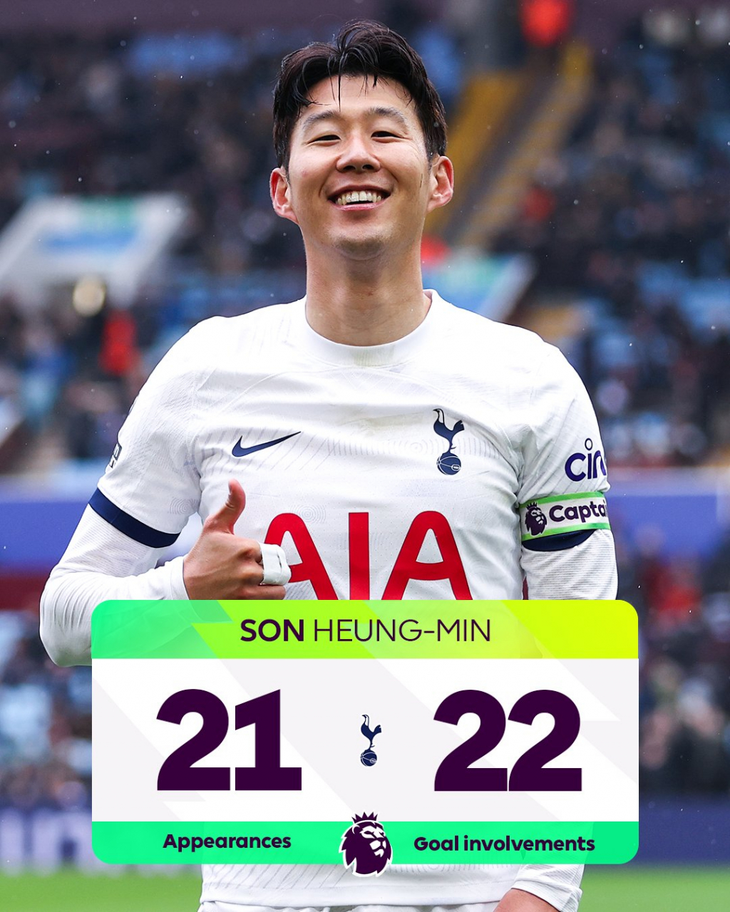 토트넘 공격수 손흥민. /사진=EPL 공식 SNS