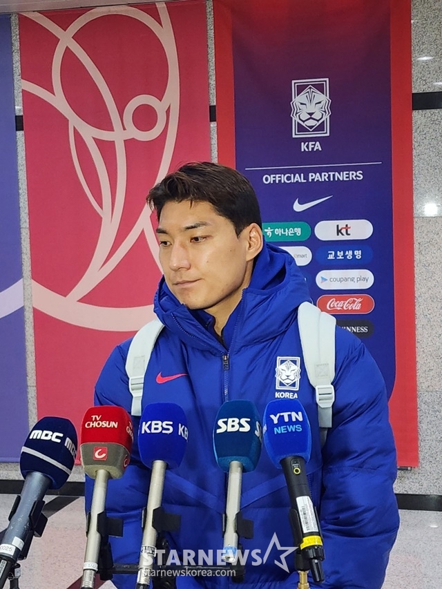 믹스트존에서 만난 주민규. /사진=이원희 기자
